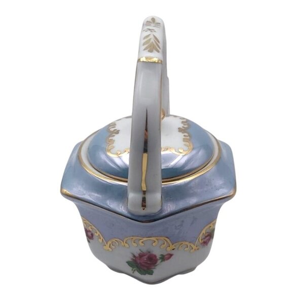 Vintage Porcelain Floral Teapot For One Lusterware With Lid Gold Trim China - Picture 3 of 9